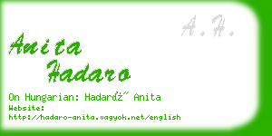 anita hadaro business card